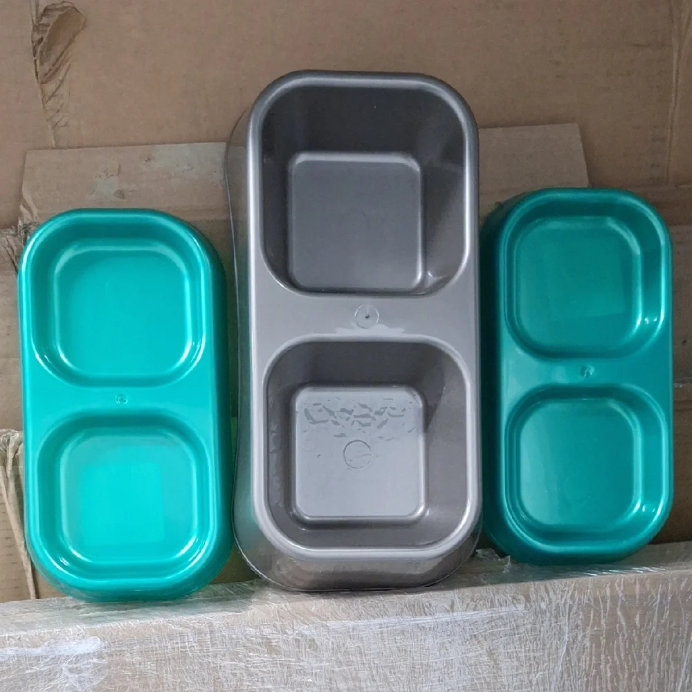 Bundle Of 3 Bowls: Gray and Teal Dog Bowl Set